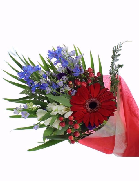 Picture of Garden Gathered Presentation Bouquet - Deluxe - Graduation - School Specific